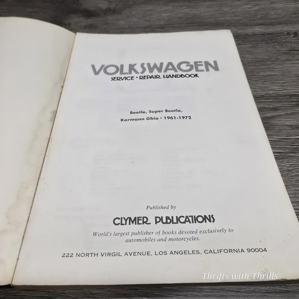 Vintage Clymer Volkswagen Beetle Service Repair‎ Handbook - 1961-1972